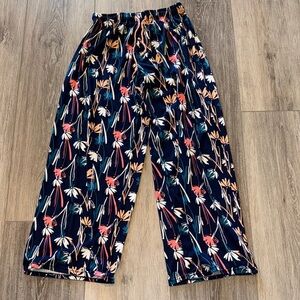 Women's Navy Floral Lounge Pajama Pants - Soft Sleep Bottoms